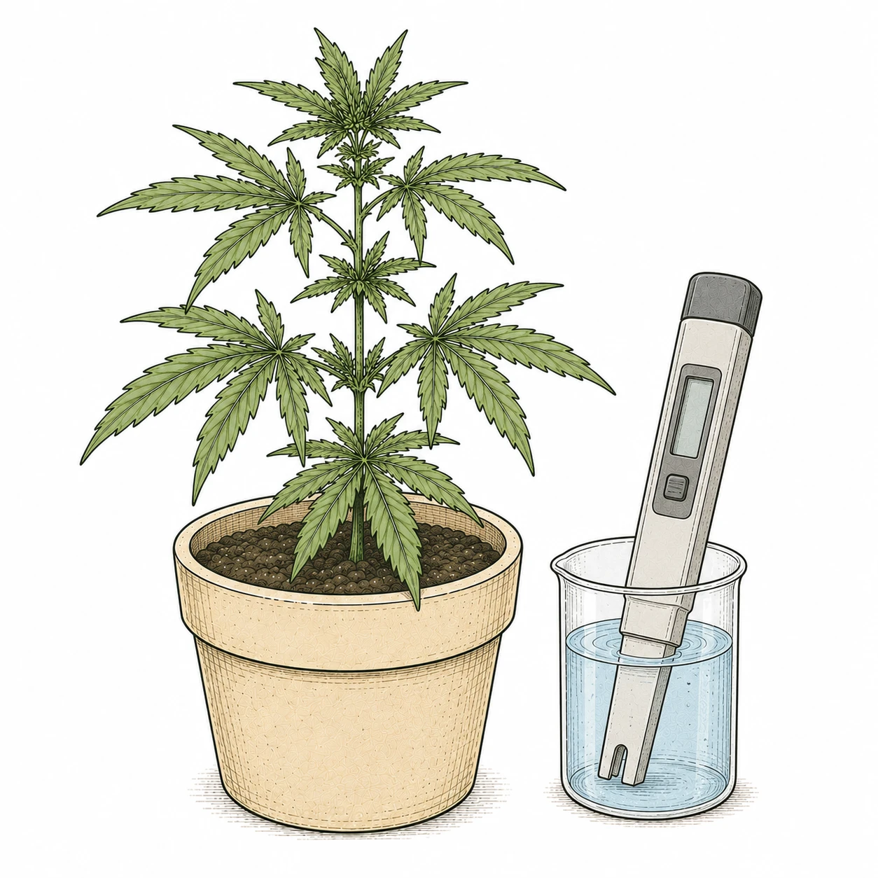 Cannabis EC-Wert messen Nährstoffkonzentration Leitfähigkeit digitales Messgerät