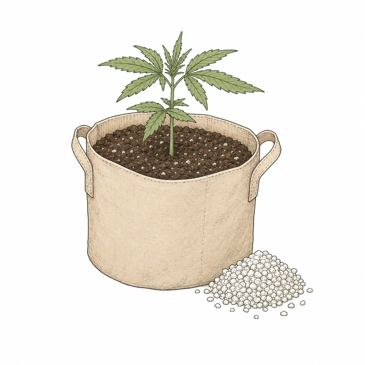 Cannabis Substrat Auswahl verschiedene Erden Töpfe Perlit Air-Pot