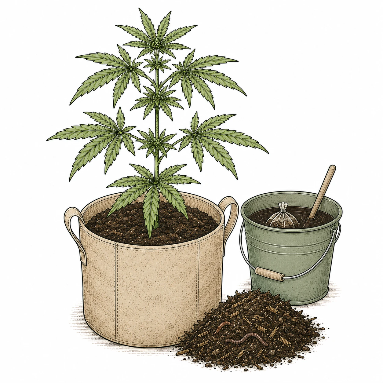 Cannabis organischer Anbau natürliche Dünger Tees biologisch Pflanze