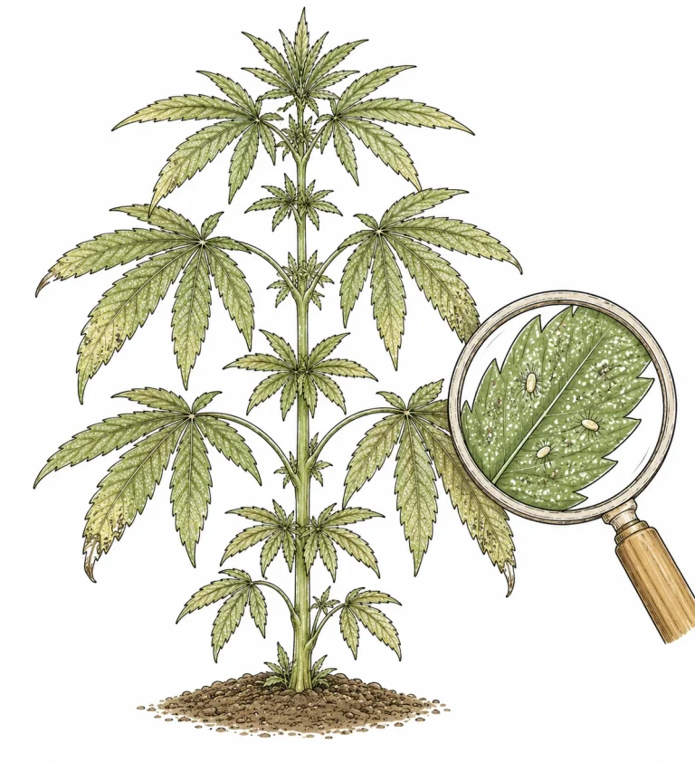 Cannabis weiße Punkte auf Blättern — Schädlinge und Spinnmilben erkennen
