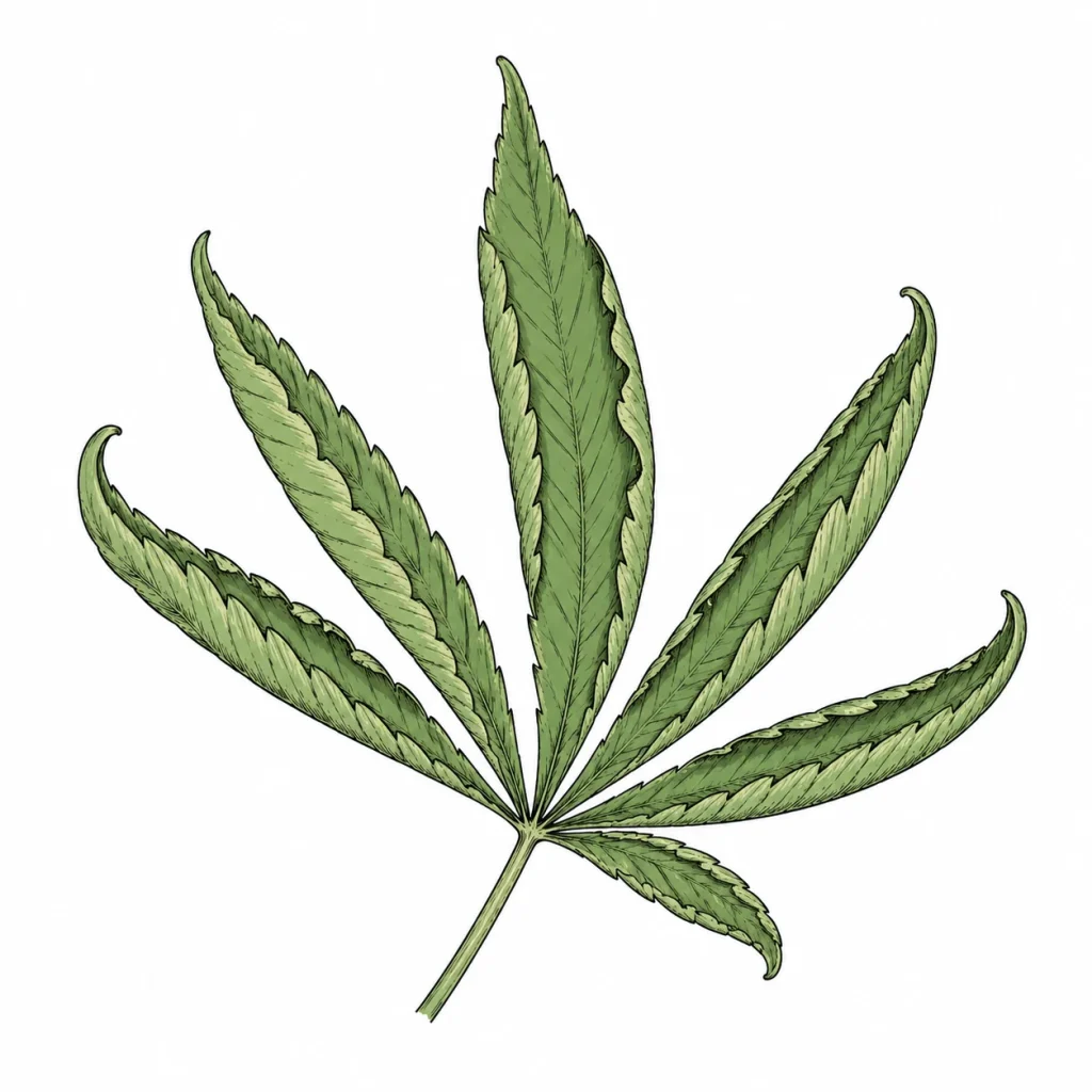 Cannabis Blätter rollen sich ein