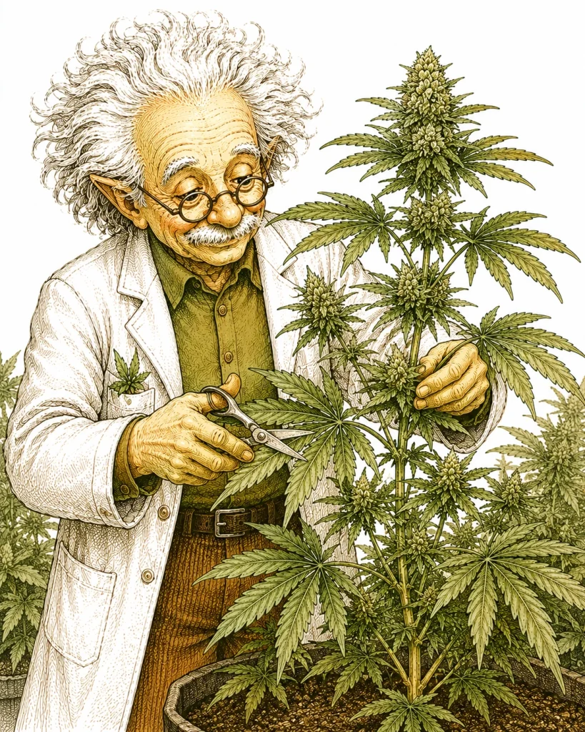 Cannabis Defoliation — Plantage Doc entfernt gezielt große Fan Leaves