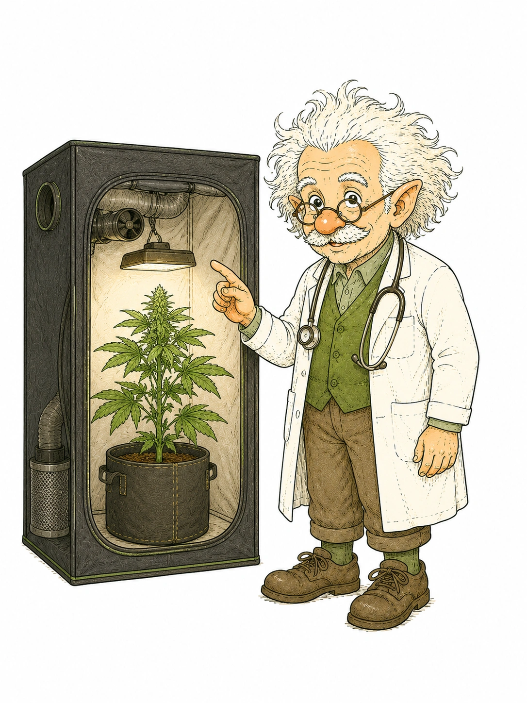Gesunde, dunkelgrüne Cannabis-Pflanzen in einem ordentlichen Indoor-Grow-Zelt