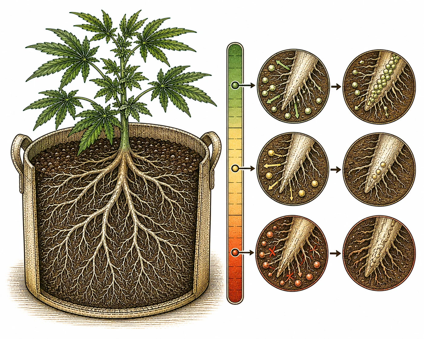 Kalziummangel Cannabis pH-Lockout Ursache Wurzeln