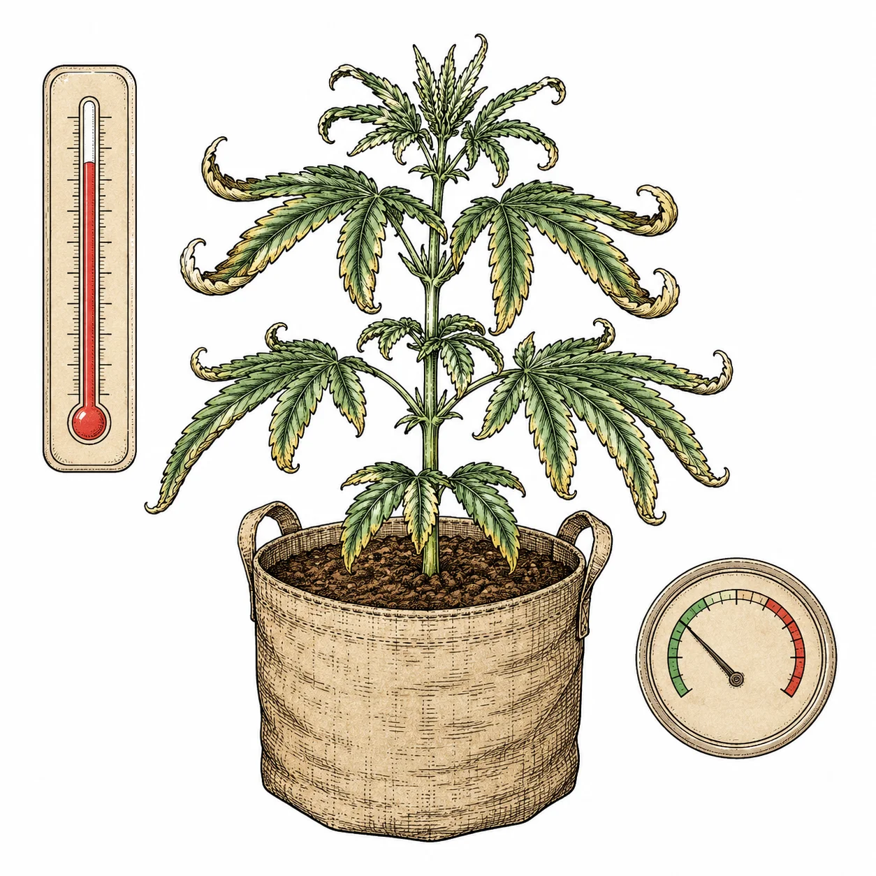 Klimastress Cannabis Hitzestress Symptome