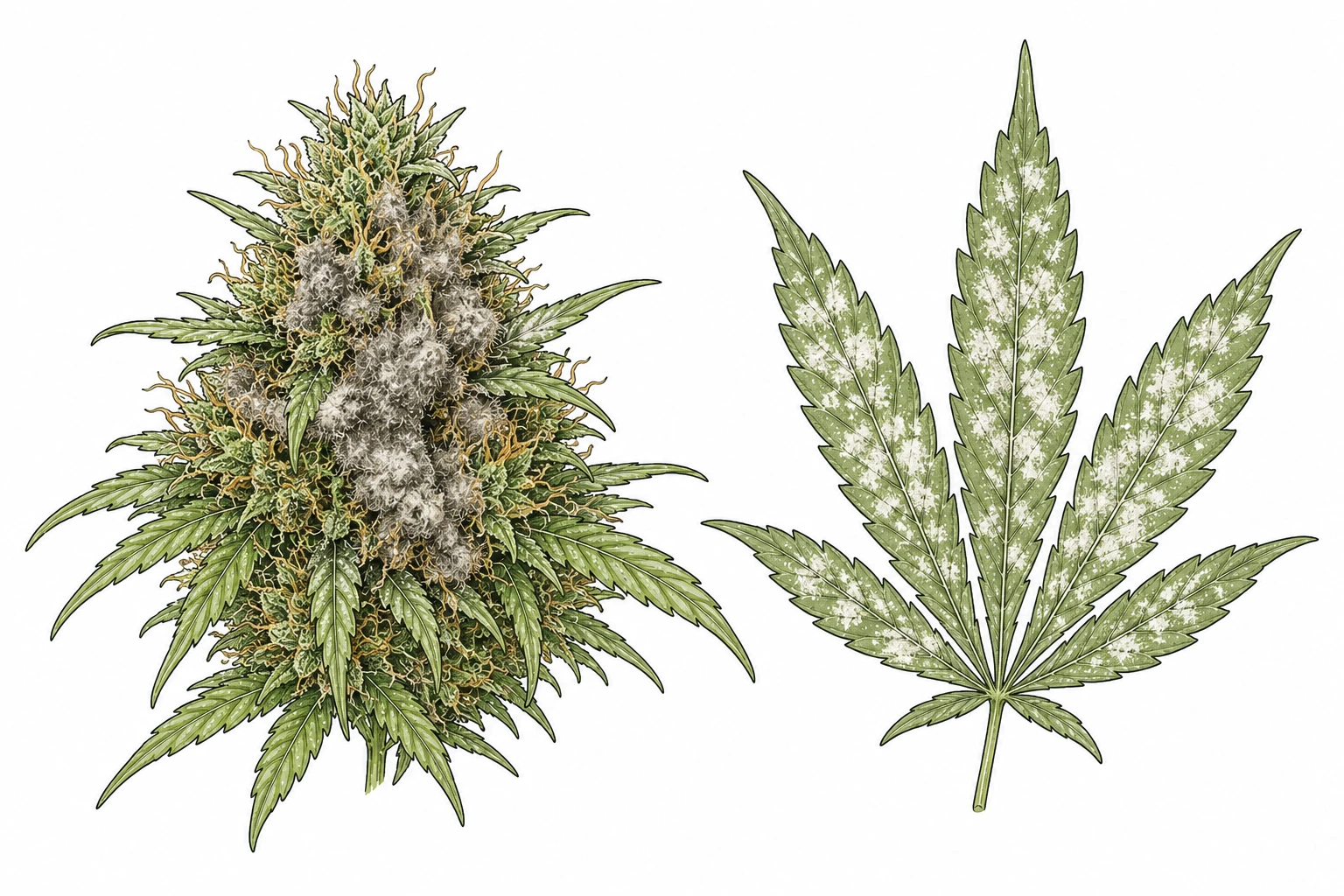 Pilzkrankheiten Cannabis Illustration