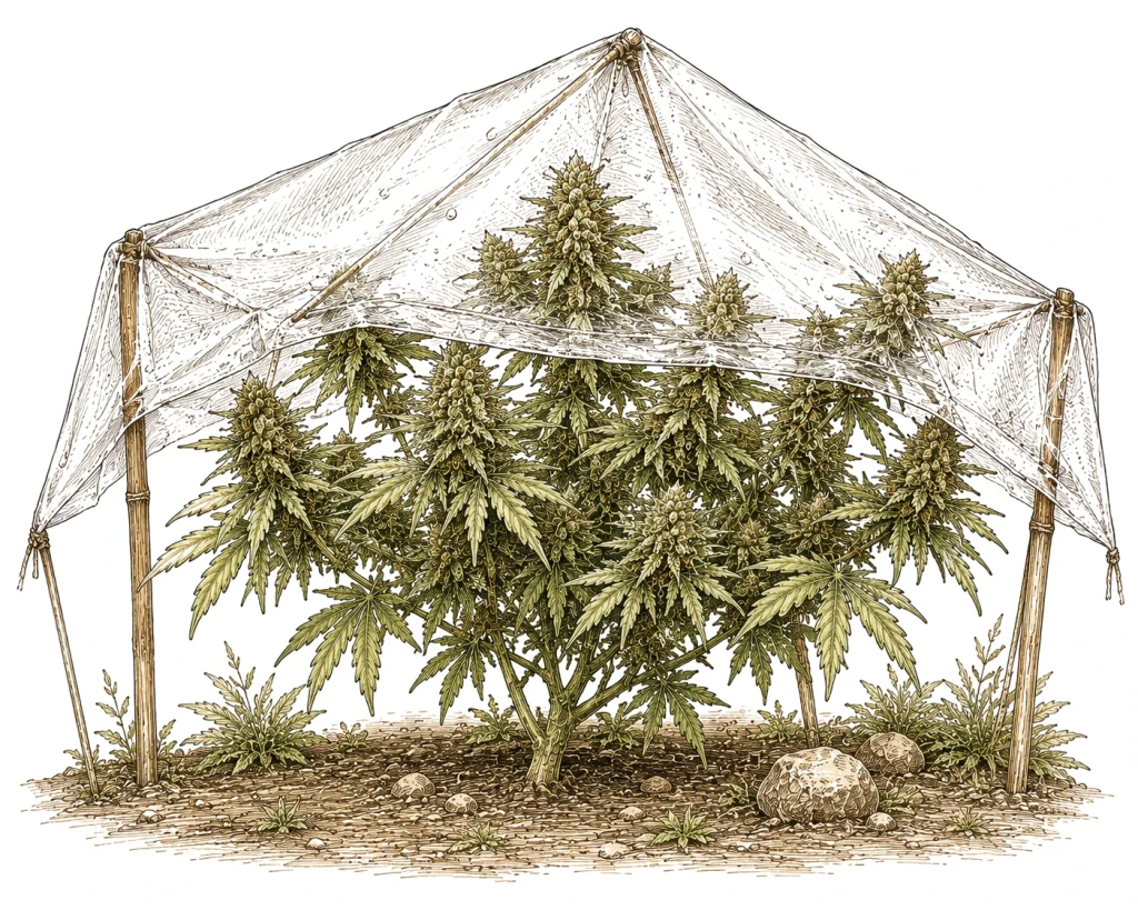 Cannabis Regenschutz Outdoor