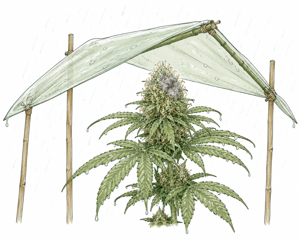 Cannabis Schimmel Regen Outdoor erkennen