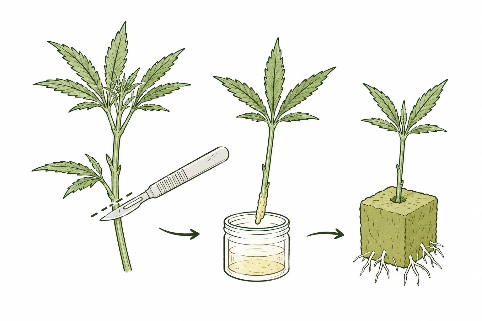 Cannabis Stecklinge schneiden und bewurzeln