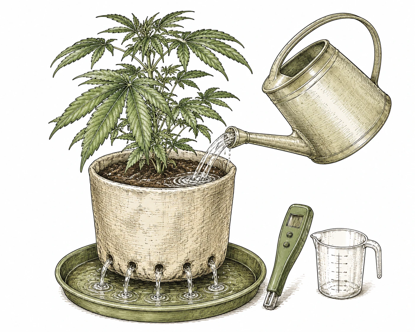 Cannabis Überdüngung beheben Flush Methode