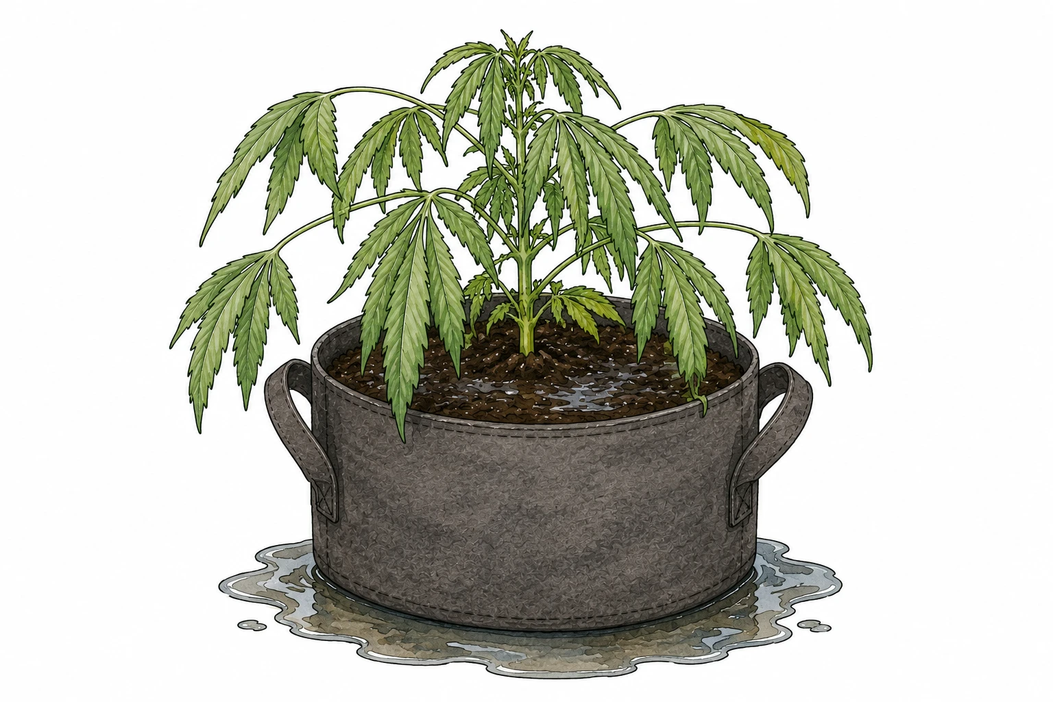 Cannabis Überwässerung hängende Blätter Symptome erkennen