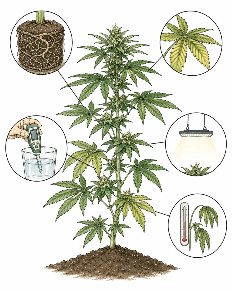 Cannabis Wachstum stagniert haeufigste Ursachen Uebersicht