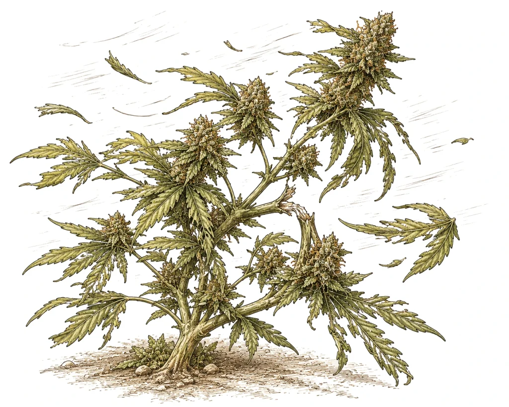 Cannabis Windschäden Symptome erkennen