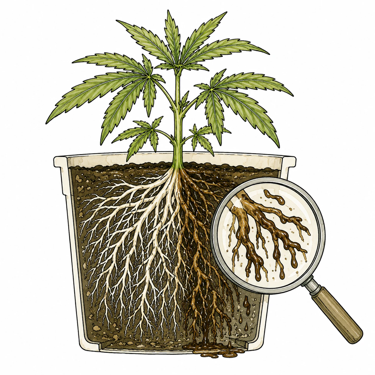 Cannabis Wurzelfäule erkennen