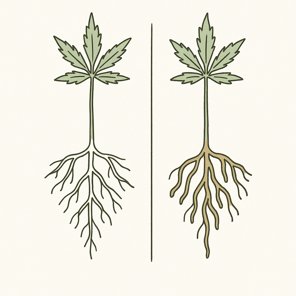 Cannabis Wurzelfäule braune Wurzeln