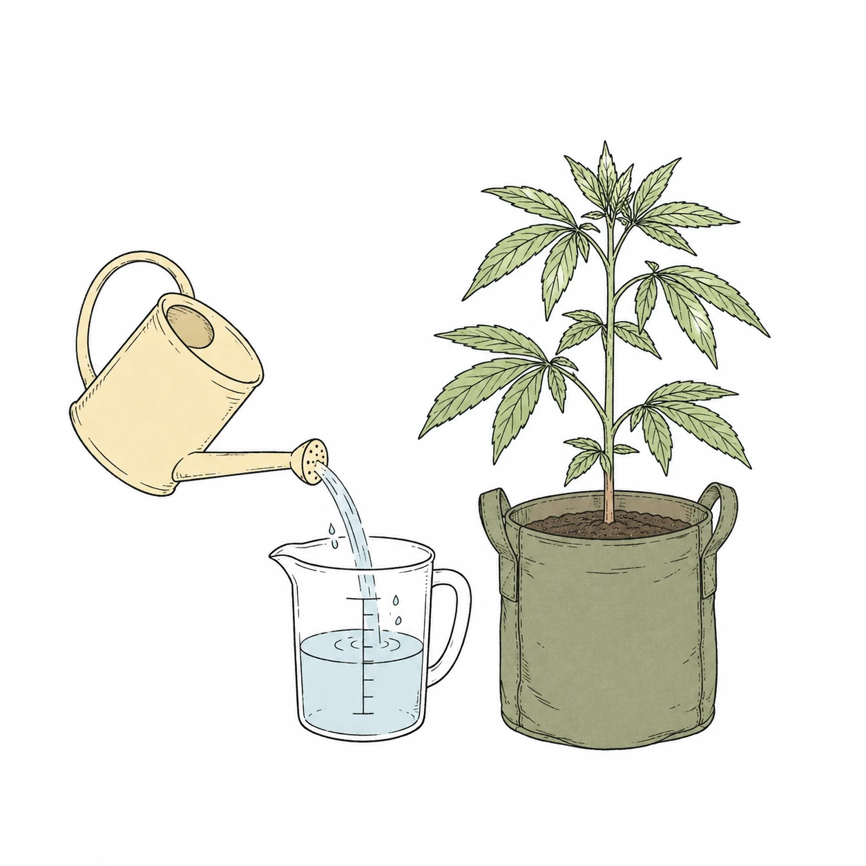 Gießmengen-Rechner für Cannabis