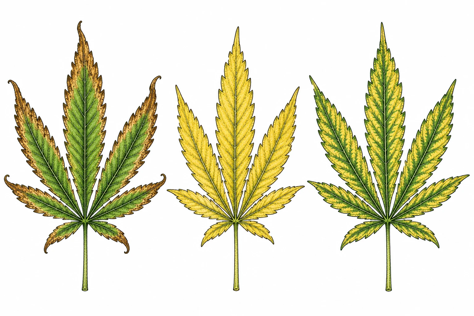 Kaliummangel Stickstoffmangel Magnesiummangel Cannabis Vergleich