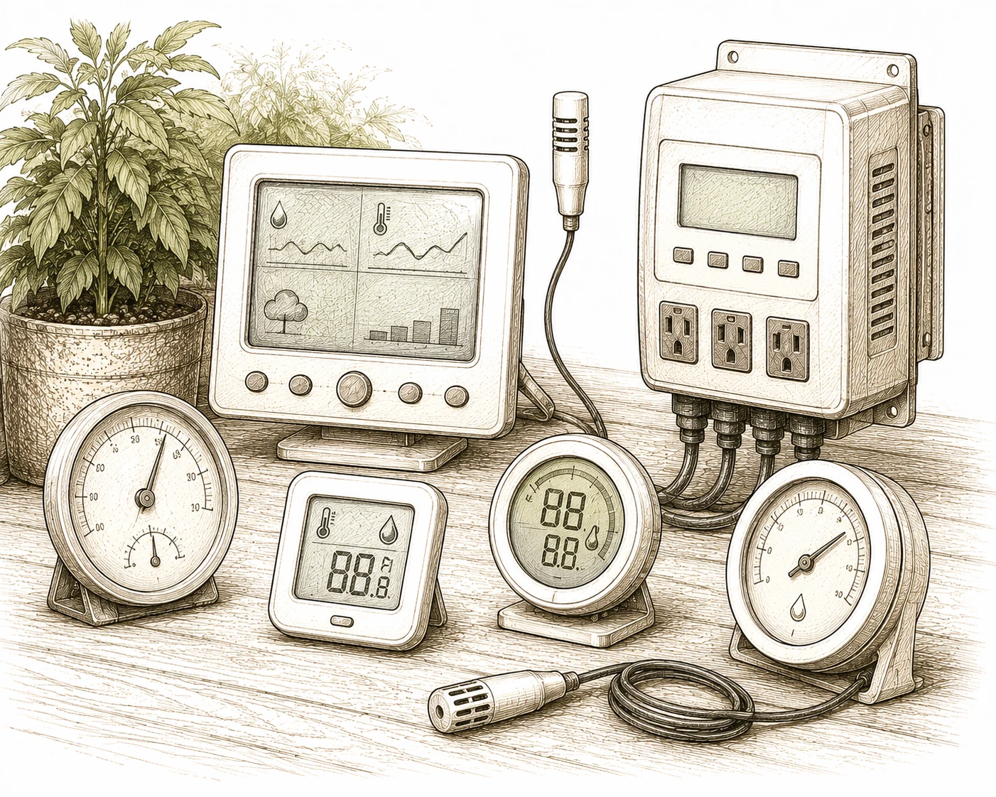Luftfeuchtigkeit Cannabis Hygrometer Klimastation Controller
