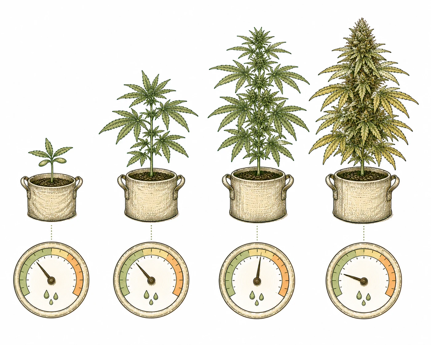 Luftfeuchtigkeit Cannabis optimale Werte je Wachstumsphase