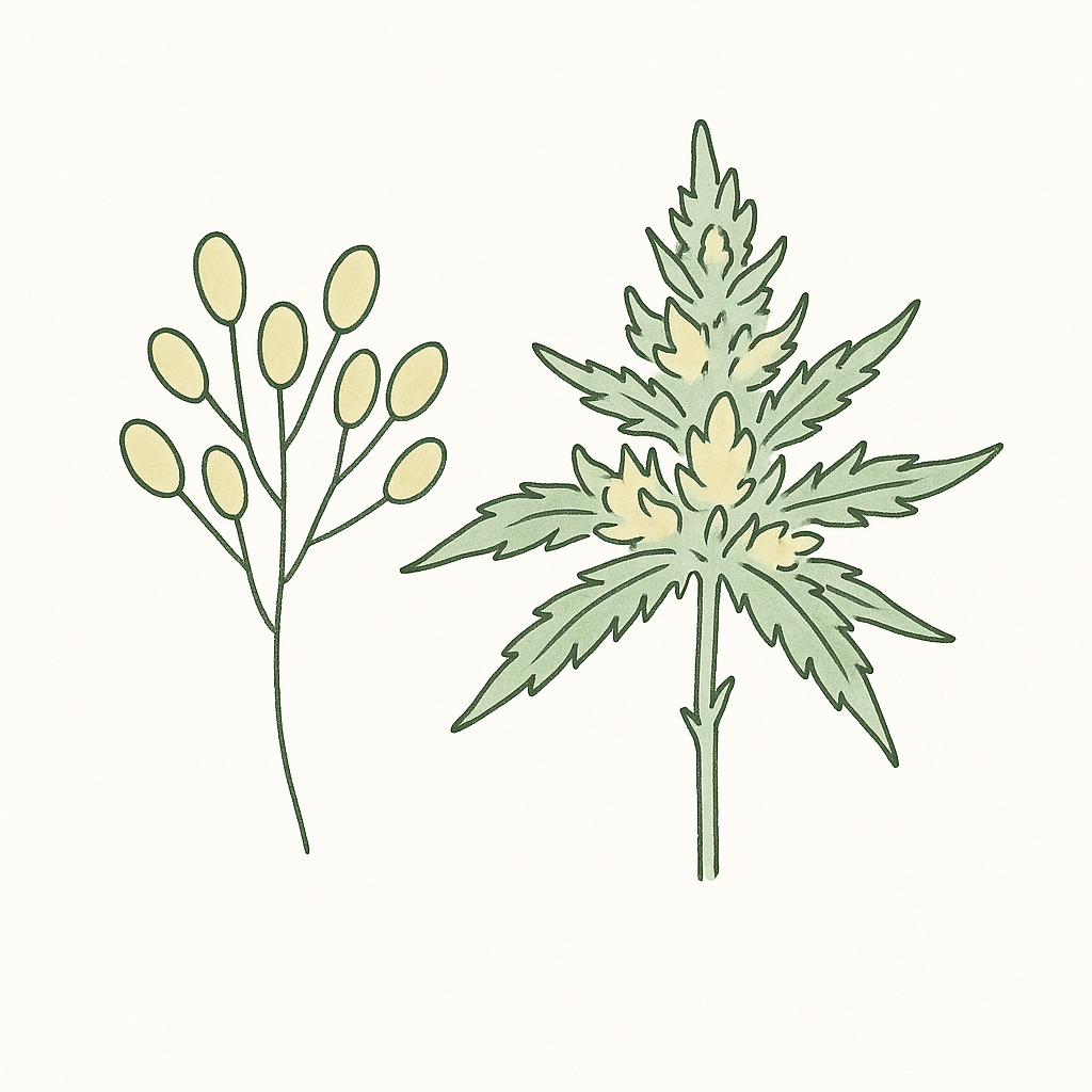 Mikroskopische Darstellung von Botrytis cinerea Sporen auf Cannabis