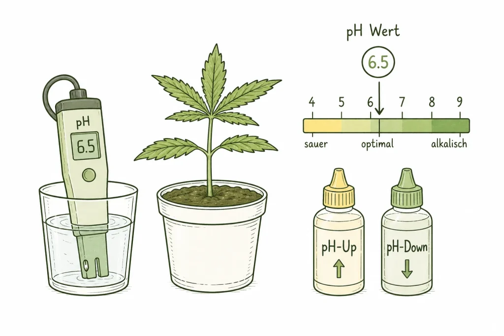 pH Wert Cannabis einstellen