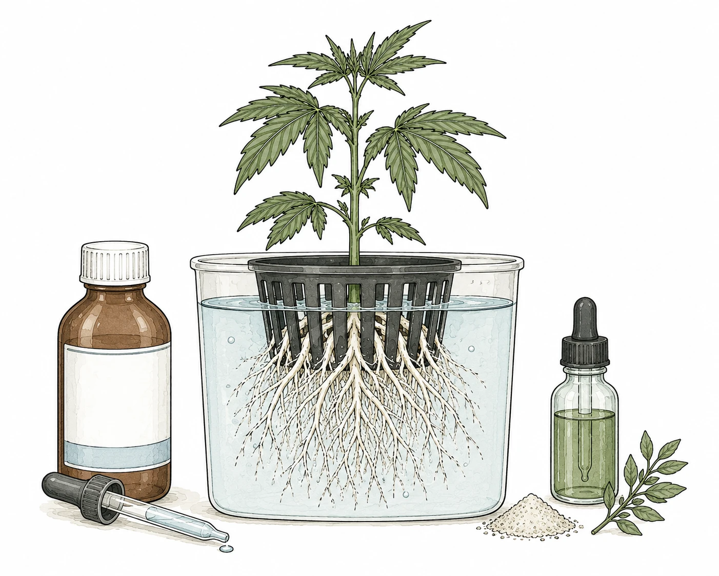 Behandlung von Pythium bei Cannabis mit H2O2-Lösung und biologischem Trichoderma-Gegenmittel