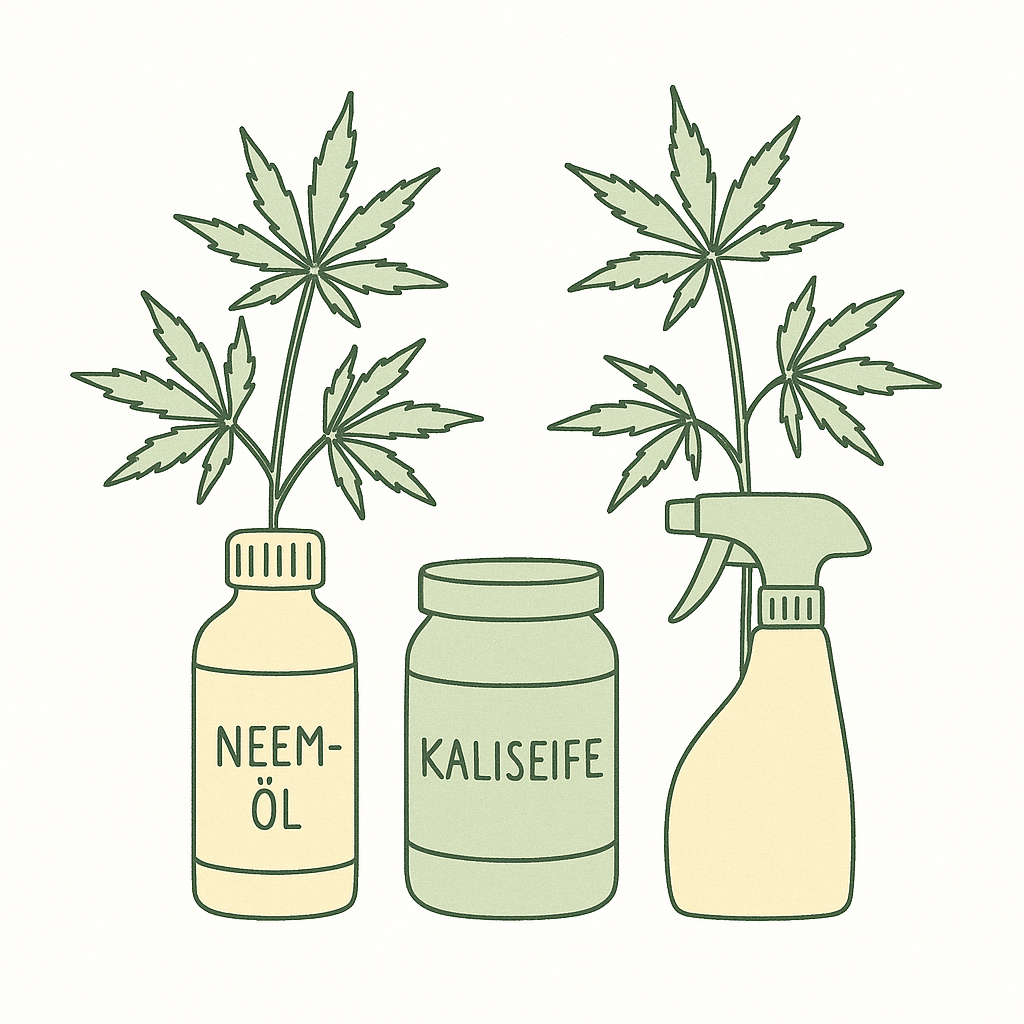 Spinnmilben bekämpfen mit Neem-Öl Kaliseife und Sprühflasche
