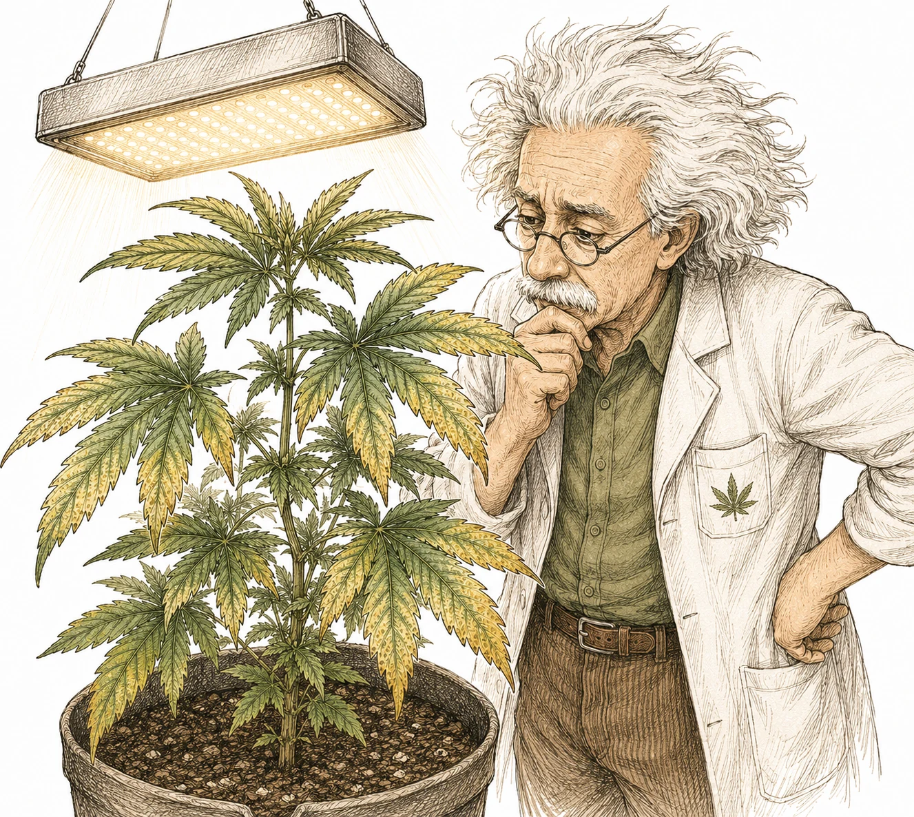 Cannabis Blatt Mangelerscheinung Grower besorgt