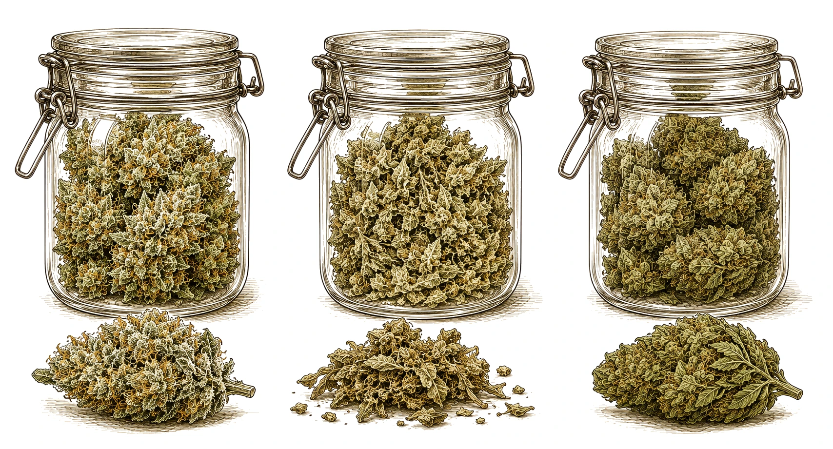 Cannabis Curing Gläser ideal trocken feucht Vergleich