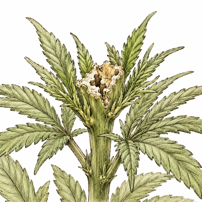 FIM Methode Cannabis Bild 6 — Wird zu viel Gewebe entfernt, wirkt der Schnitt unregelmäßig und ausgefranst