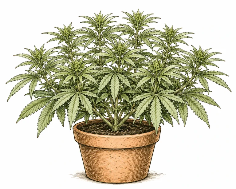 FIM Methode Cannabis Bild 7 — FIMing funktioniert bei Indica-, Sativa- und Autoflowering-Pflanzen gleichermaßen, auch wenn die Wuchsform variiert