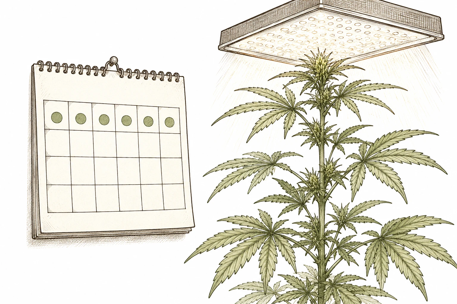 Cannabis Lollipopping Bild 2 — Der richtige Zeitpunkt für Lollipopping liegt in der ersten Blütewoche, wenn die Pflanze noch früh in der Blüte steht