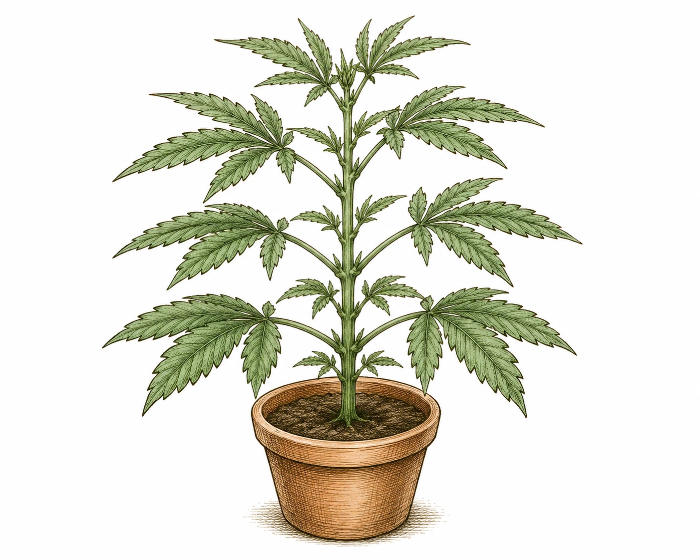 Cannabis Mainlining Bild 2 — Der optimale Startpunkt für Mainlining liegt bei fünf bis sechs sichtbaren Nodien