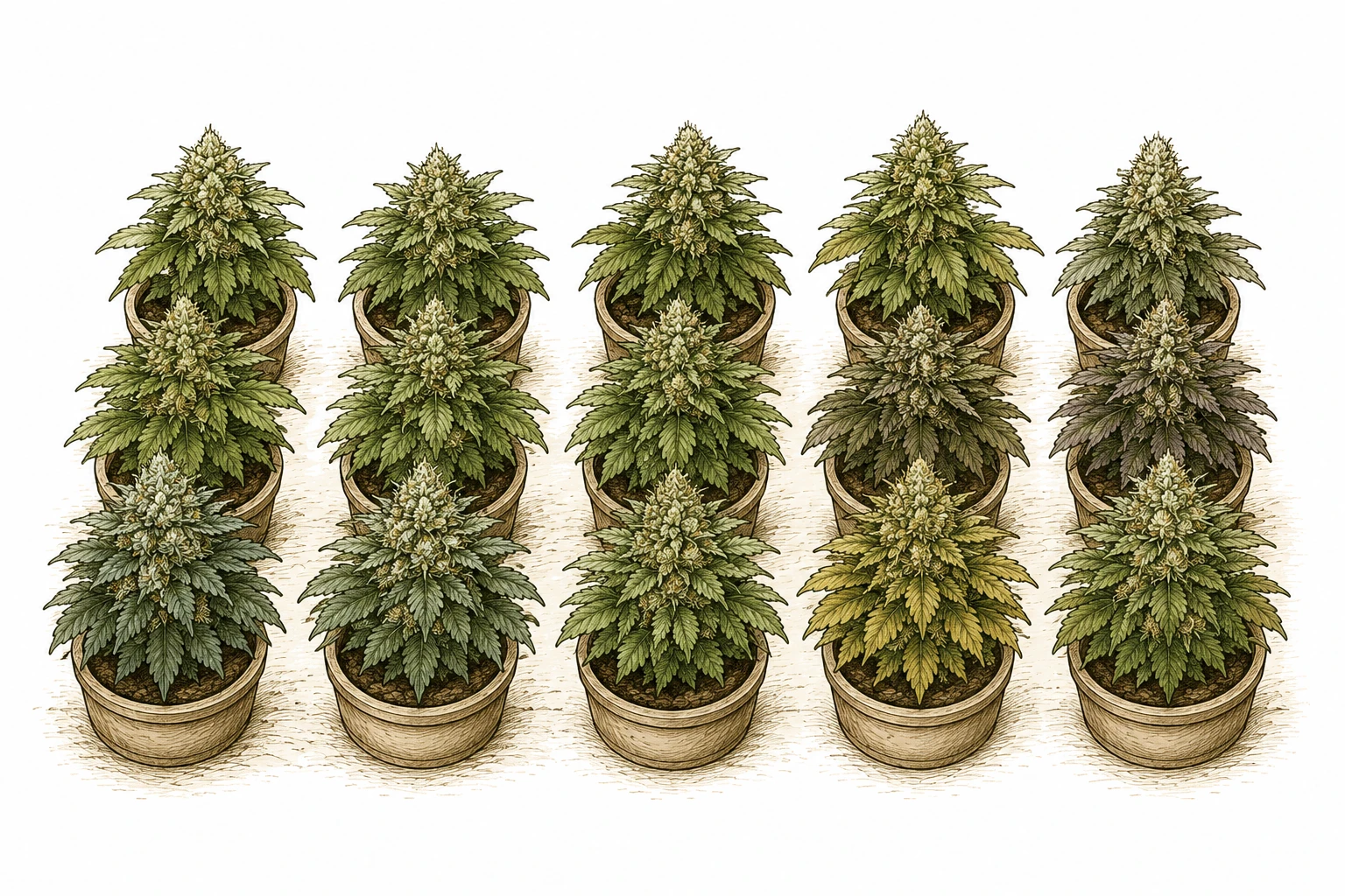 Cannabis Sea of Green Bild 4 — Kurze, kompakte Indica-dominante Sorten eignen sich besonders gut für ein Sea-of-Green-Setup