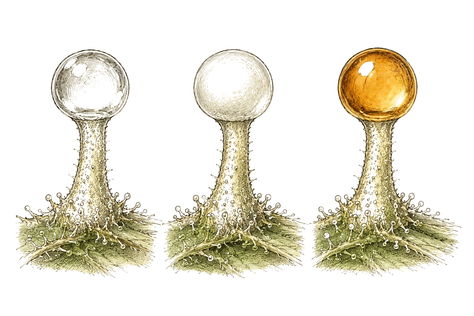 Cannabis Trichome Vergleich klar milchig bernsteinfarben