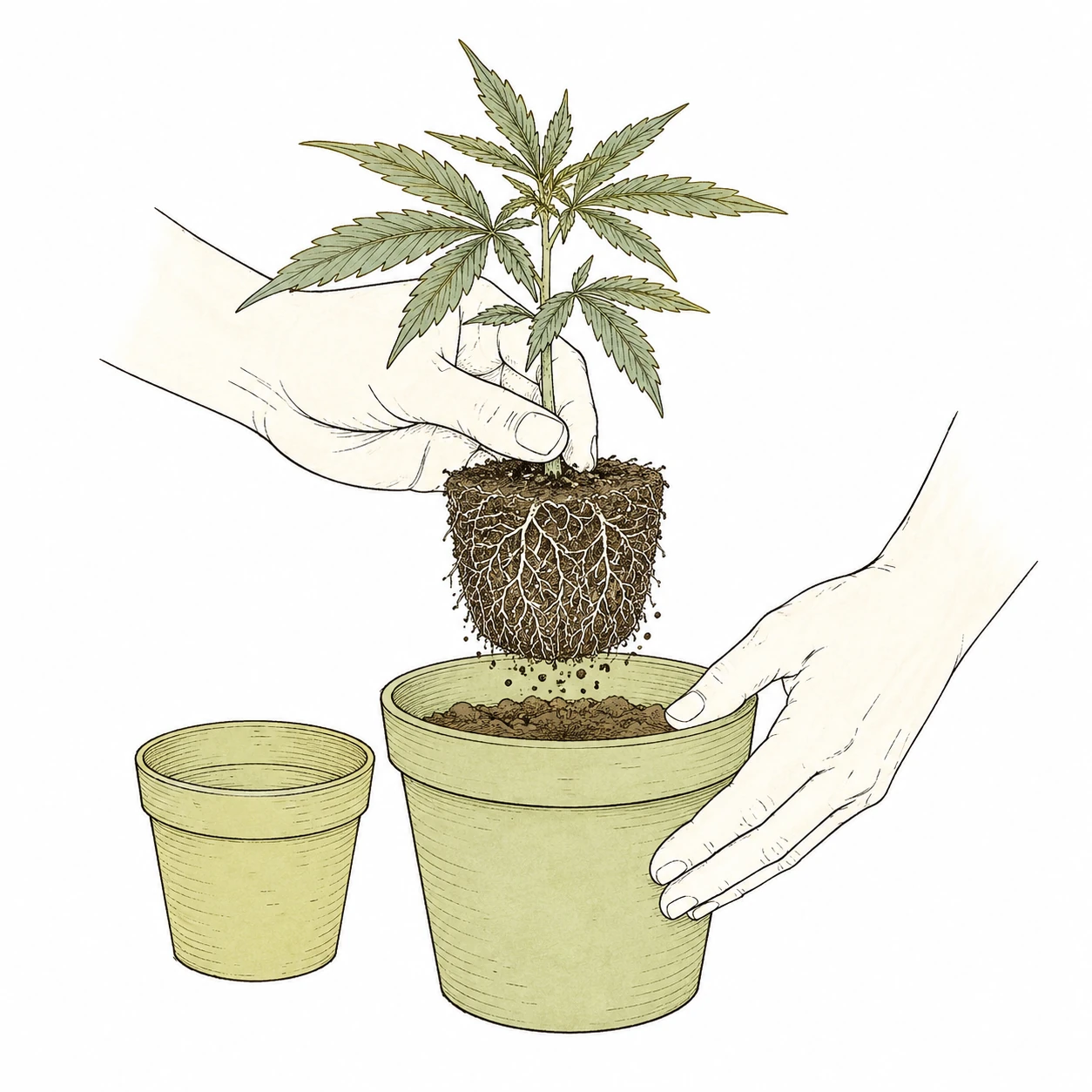 Cannabis umtopfen