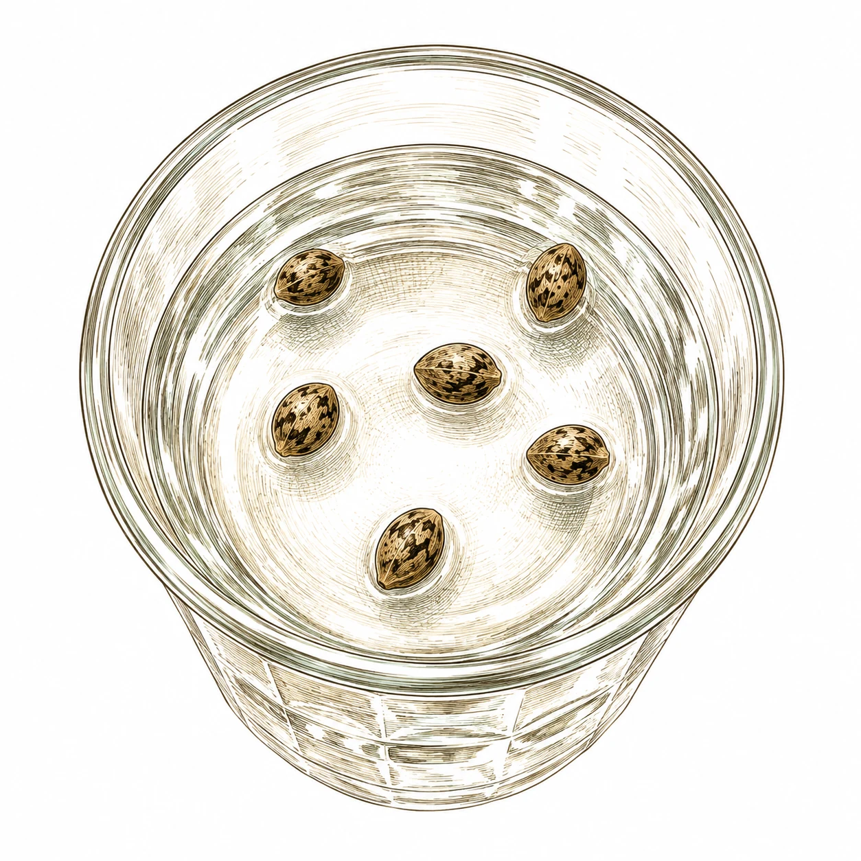 Keimmethode Wasserglas Cannabis Samen schwimmend