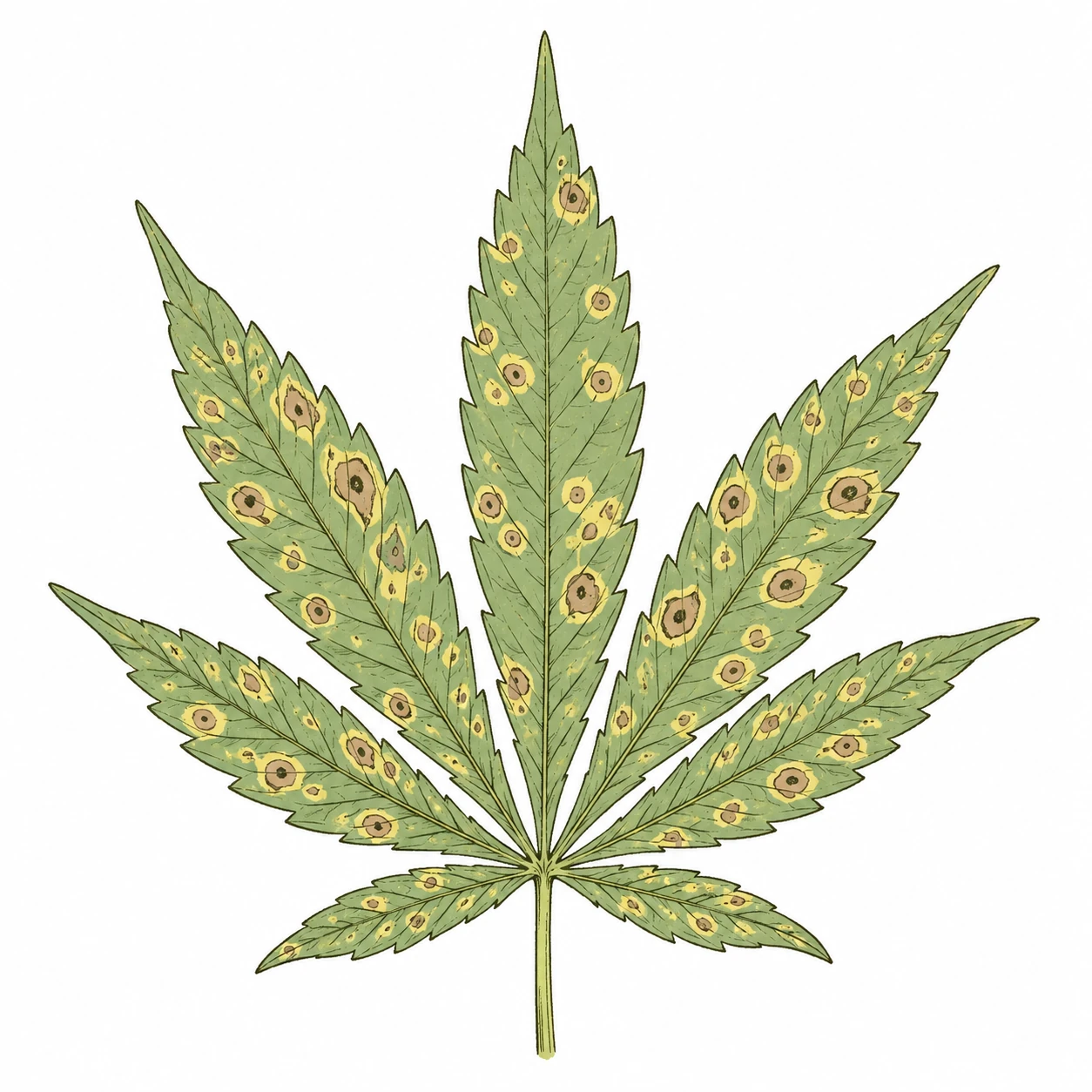 Septoria Cannabis Blattfleckenkrankheit erkennen