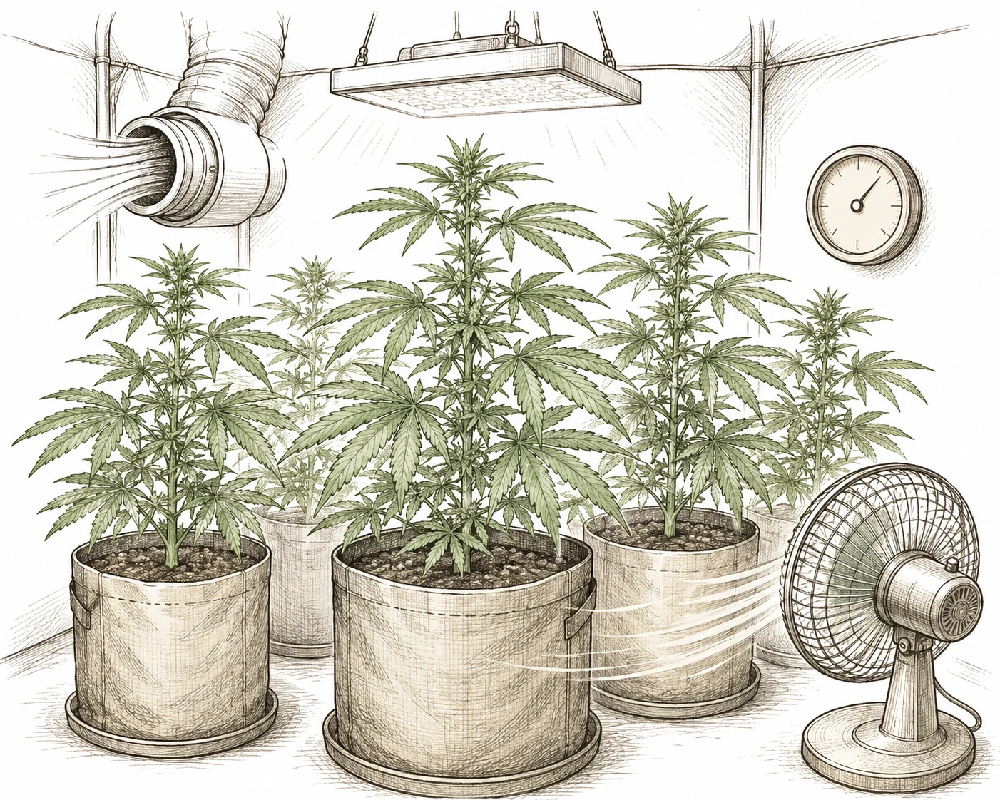 Septoria Cannabis: Gut belüfteter Indoor-Grow mit ordentlicher Blattstruktur
