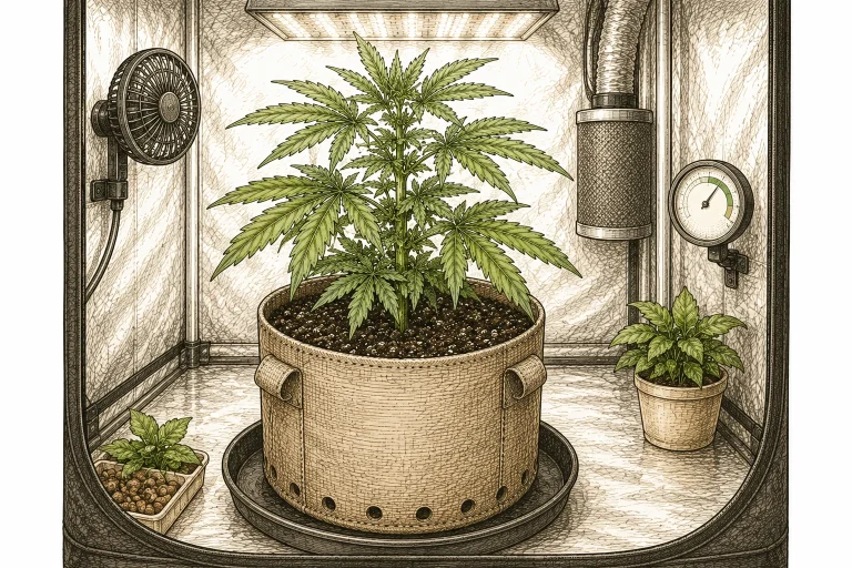 Springschwänze Cannabis: Saubere,  aufgeräumte Growbox mit gut drainiertem Substrat