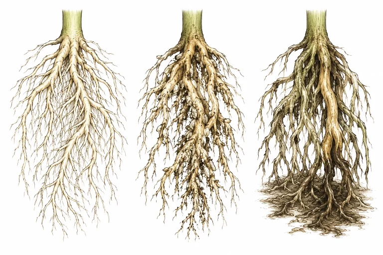 Wurzelläuse Cannabis: Vergleichsbilder von gesunden Cannabis-Wurzeln