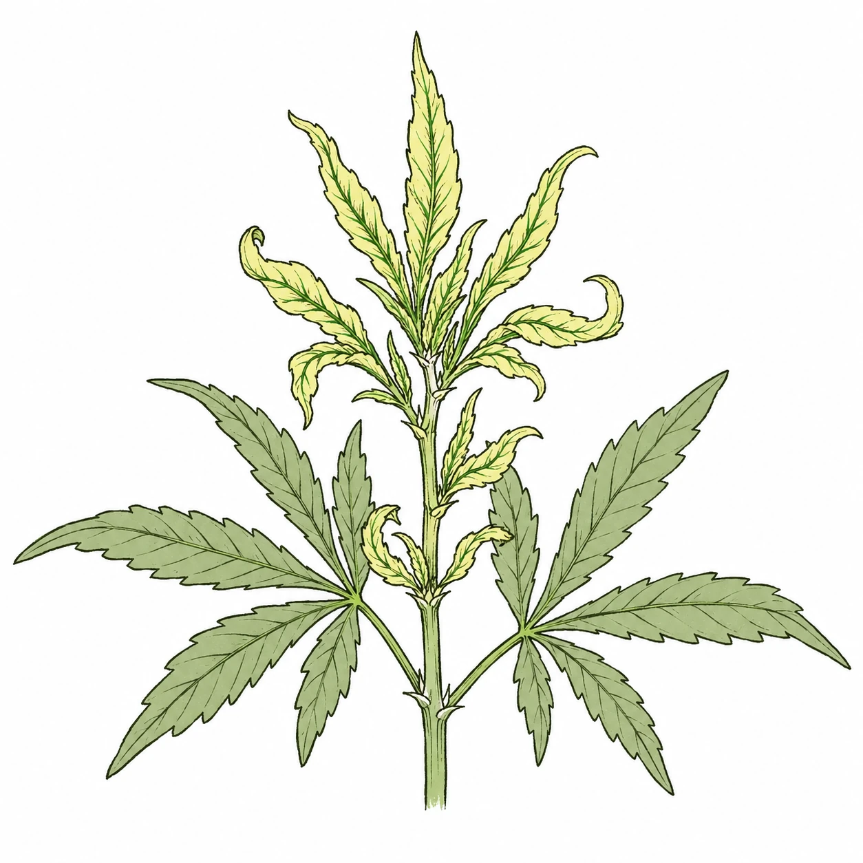 Zinkmangel Cannabis — kleine, verformte Blätter