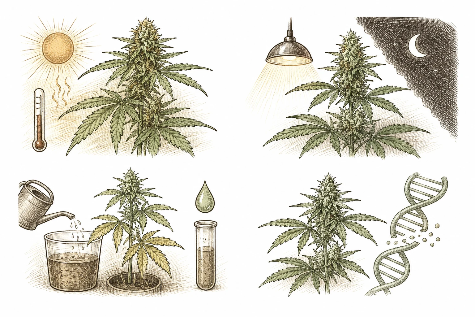 Cannabis Zwitter: Infografik: Stressfaktoren als Auslöser für Hermaphroditismus