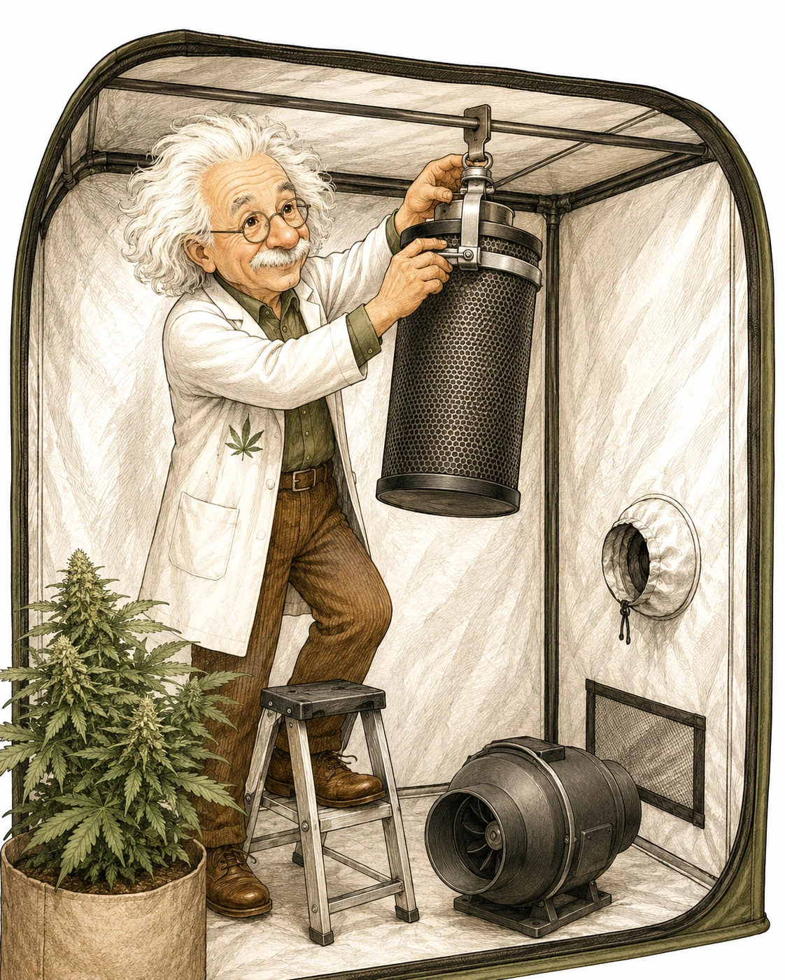 Cannabis Belüftung Growbox – Montage des Aktivkohlefilters