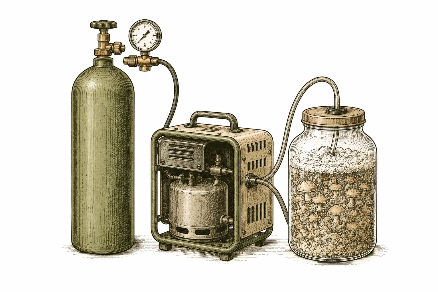 Drei CO2-Quellen fuer den Cannabis Grow: Druckflasche, Generator und Pilz-Fermentation