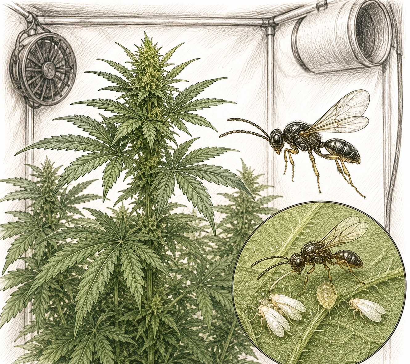 Weiße Fliege Cannabis bekämpfen – Encarsia formosa als Nützling
