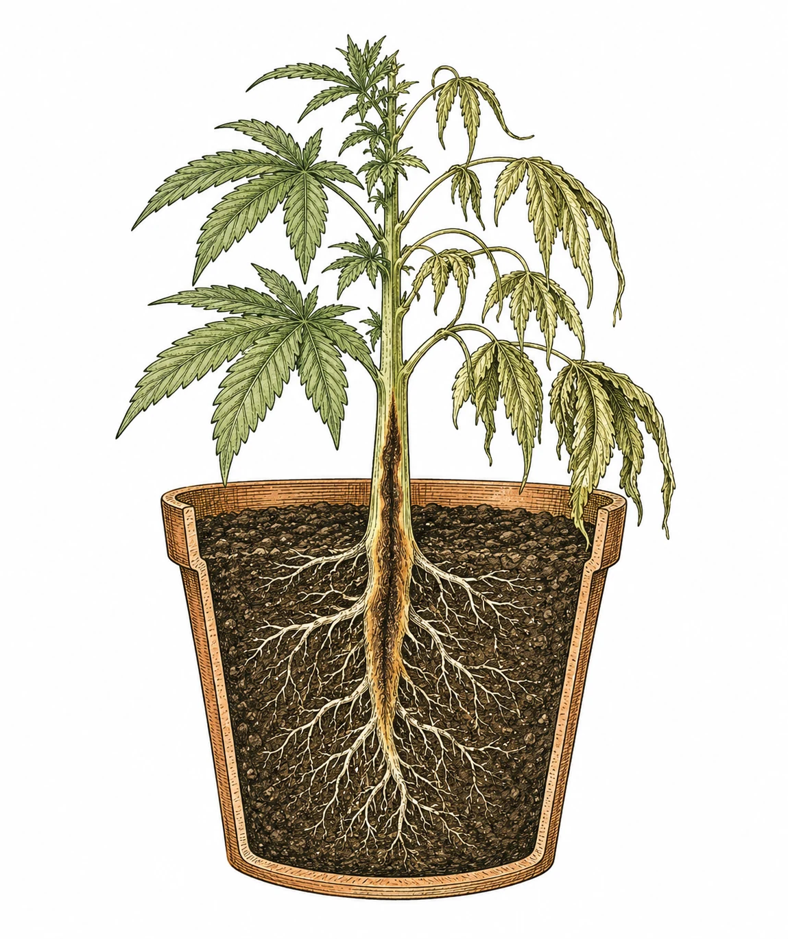 Fusarium Cannabis Pilz erkennen