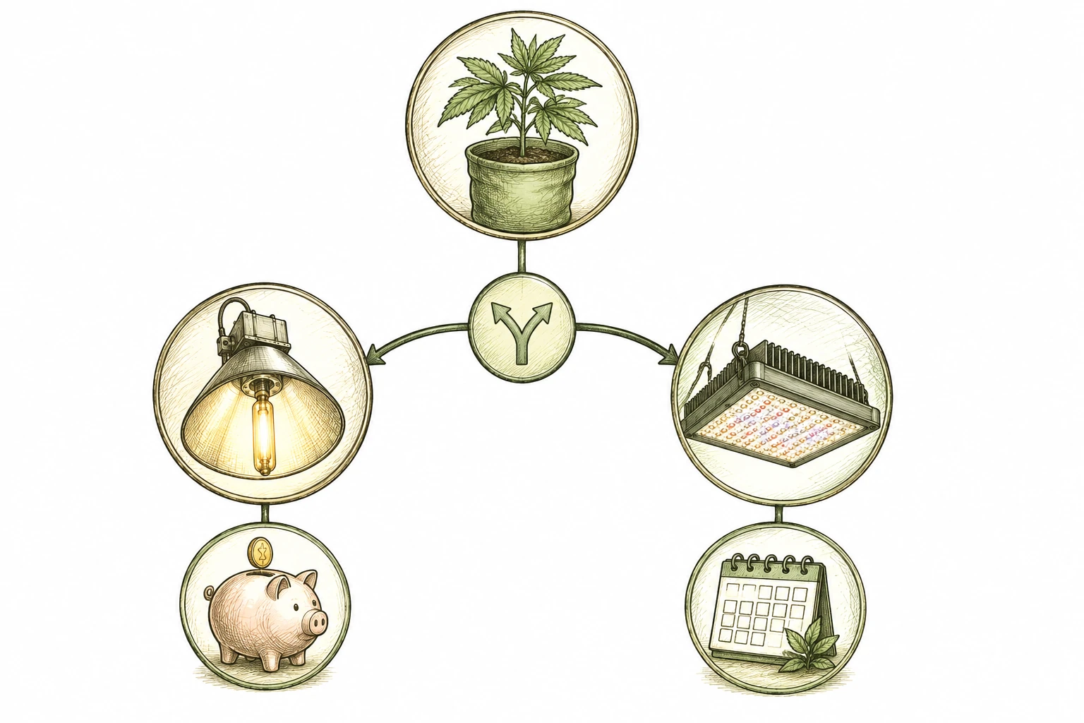 LED vs HPS Cannabis Grow – Entscheidungshilfe für Einsteiger und Fortgeschrittene