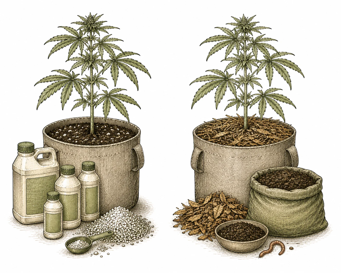 Konventioneller vs. organischer Cannabis Anbau im Vergleich