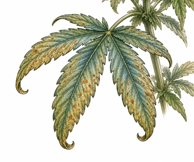 Kupfermangel Cannabis – blaugrüne Verfärbung und Bronzeflecken
